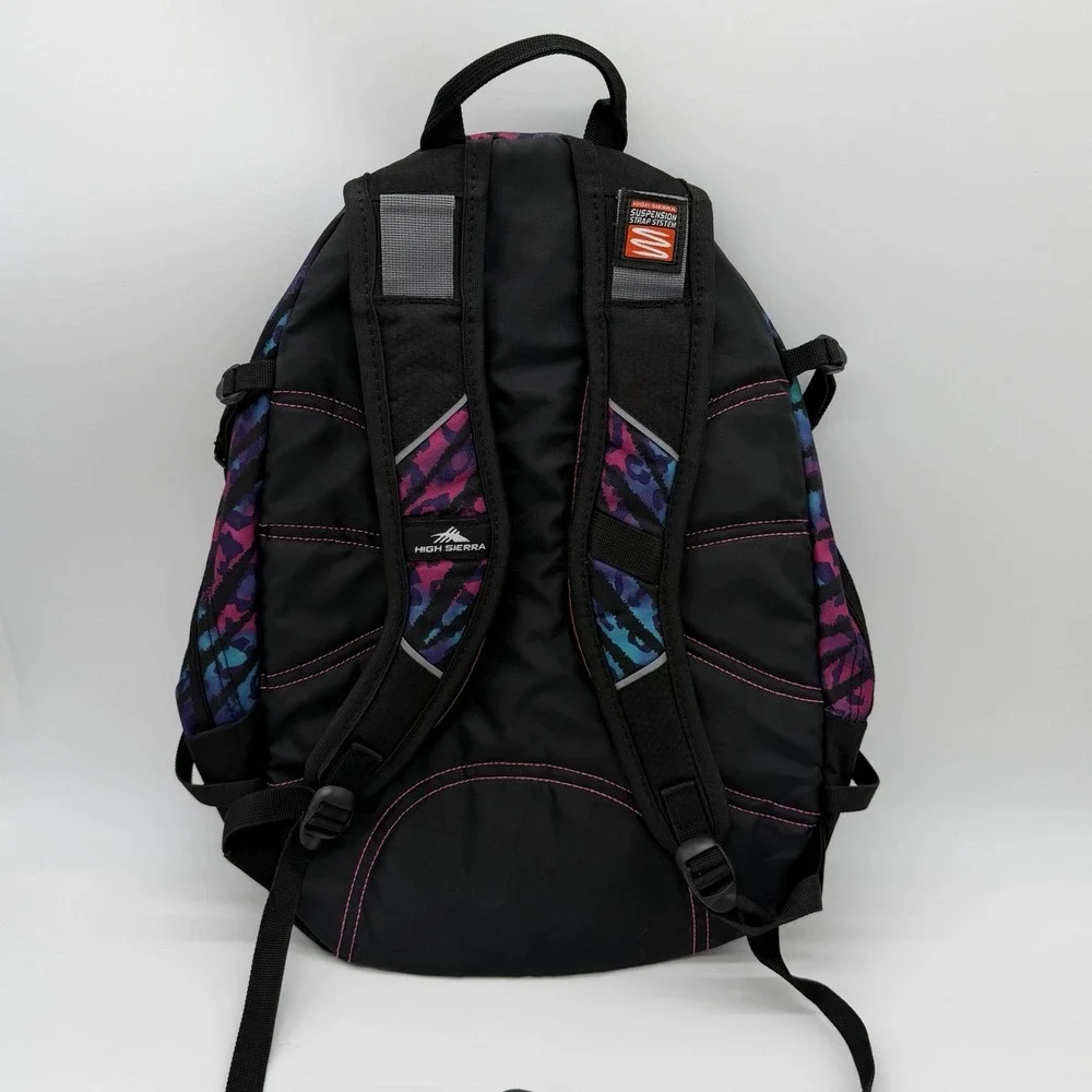 High Sierra Fatboy Backpack Pink Purple Teal School Bag Suspension Strap 19.5